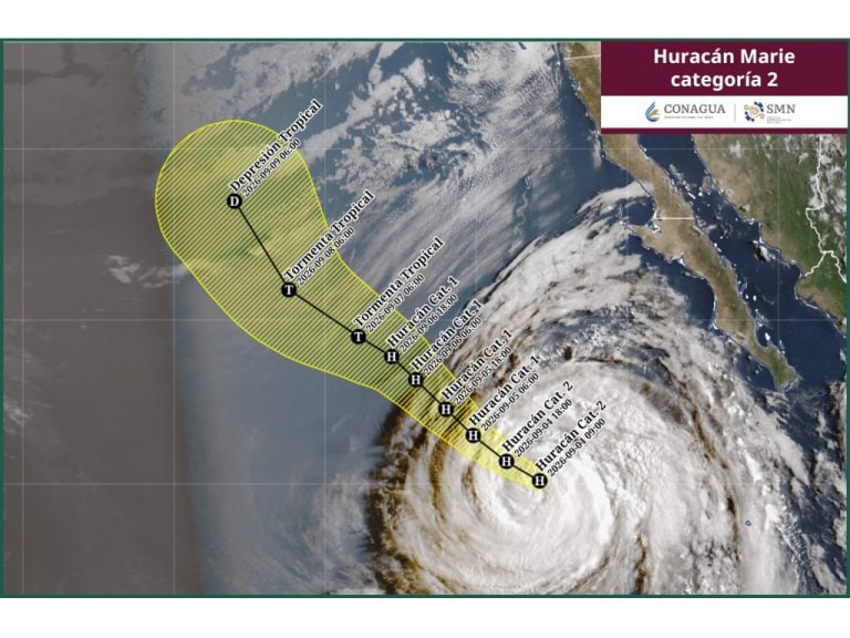 “Marie” ya es Huracán categoría 2; llegan nuevas amenazas a las costas del Pacífico