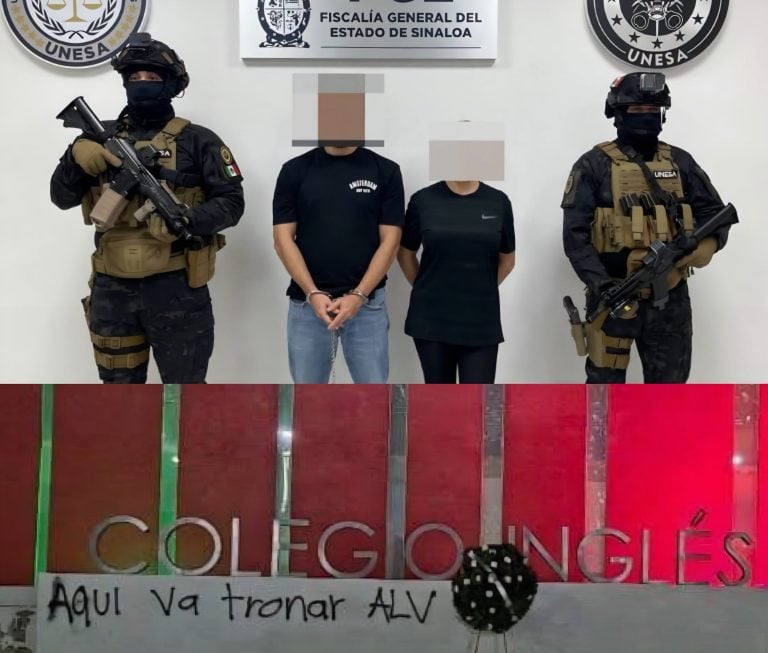 Detienen a padres de un alumno por amenaza con corona fúnebre en colegio de Culiacán