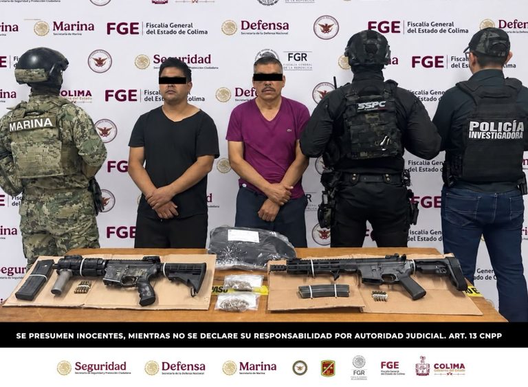 SSPC Colima, Marina y FGE detienen a dos operadores financieros del Cártel Los Mezcales