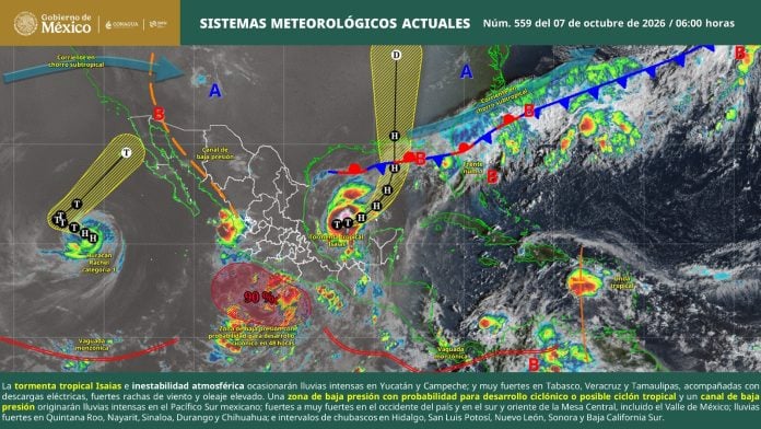 Alerta el SMN por la formación del Ciclón Tropical “Simon”
