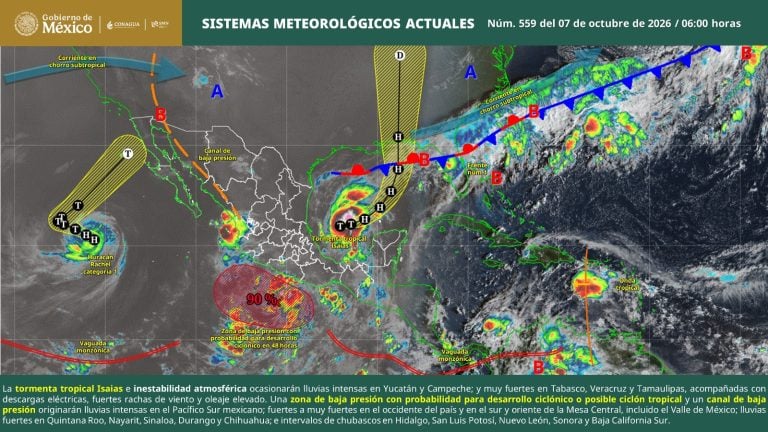 Alerta el SMN por la formación del Ciclón Tropical “Simon”