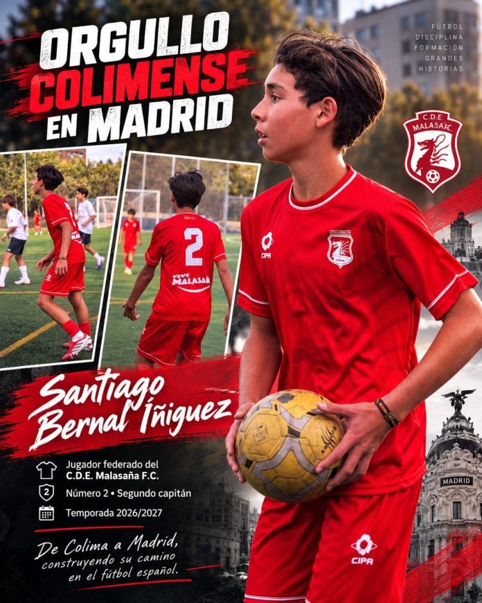 Futbolista colimense Santiago Bernal