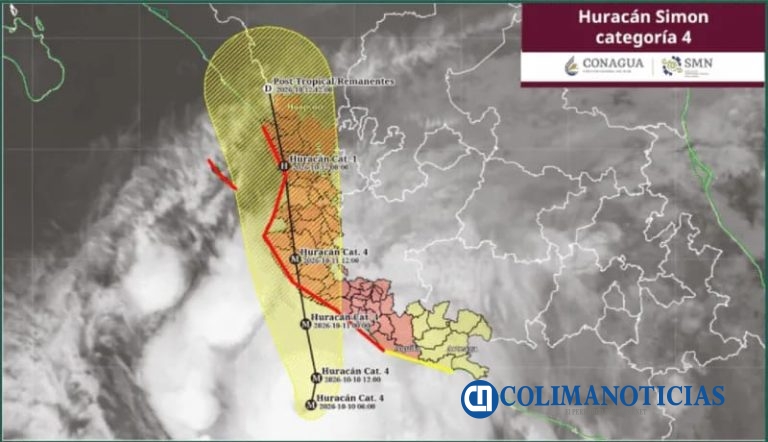Huracán ‘Simón’ se intensifica a categoría 4; prevén lluvias extraordinarias en Colima y Michoacán
