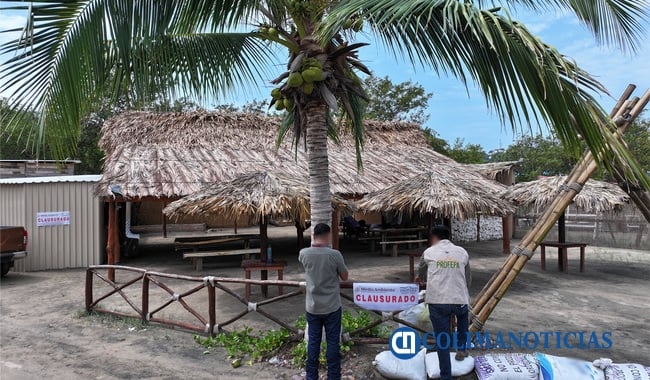 La Profepa clausura obras en un predio ubicado en la playa La Boquita de Miramar, en Manzanillo