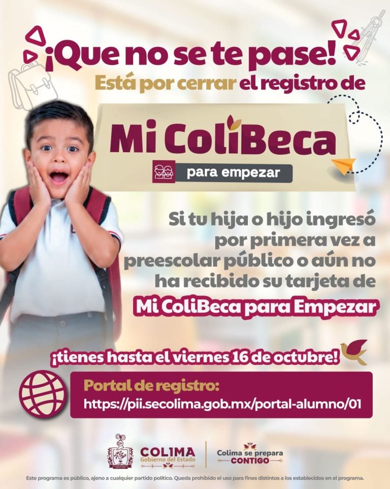 Bienestar invita a registrar a niñas y niños de preescolar en ‘Mi ColiBeca para Empezar’; cierra este viernes