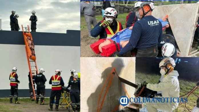 Realizan simulacro de rescate para saber cómo actuar tras un sismo de magnitud 7.7 en Colima