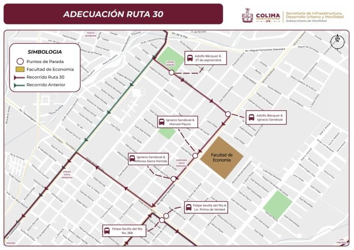 Subsemov Colima modifica trayecto de la ruta 30, por nueva sede universitaria (2)